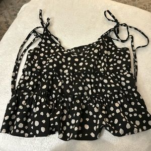 SHEIN cropped tiered ruffle tank top Small